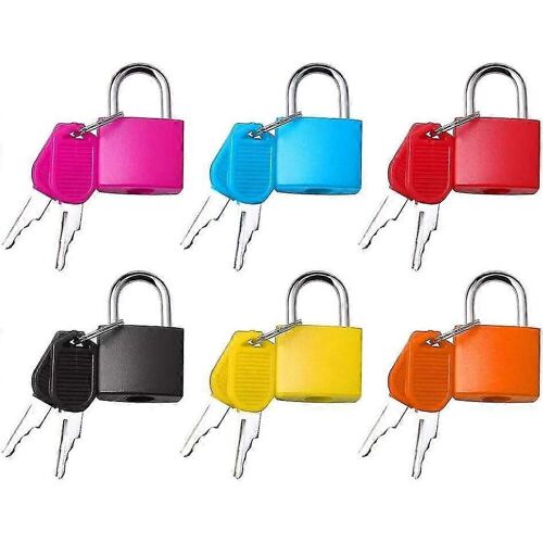 Serrures à bagages,serrure de valise 6 pièces avec clé,mini cadenas avec clé Petite serrure à bagages serrure de sécurité avec clé (colorée)