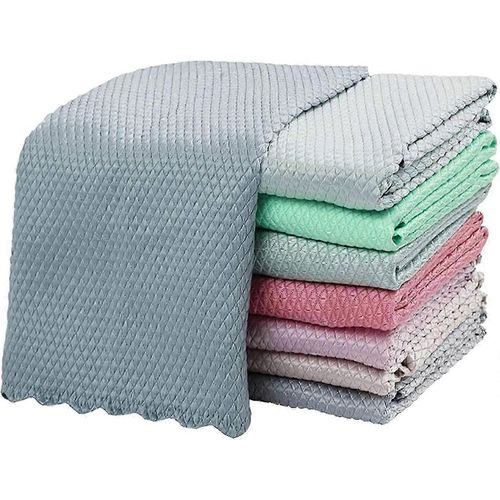 Paquet de 10 chiffons de nettoyage non pelucheux (30 x 40 cm,couleur aléatoire)