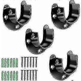 4 Pcs Support De Tige En Acier Inoxydable Pour Supports De Tringle À Rideau Pour Pilier De Garde-Robe Support Mural Pour Armoire (Noir)
