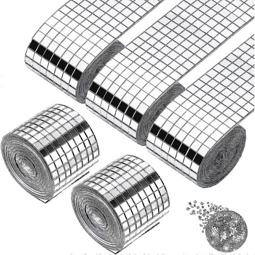 Lot de 8 000 carreaux de mosaïque auto-adhésifs pour miroir (5 x 5 mm) - hy