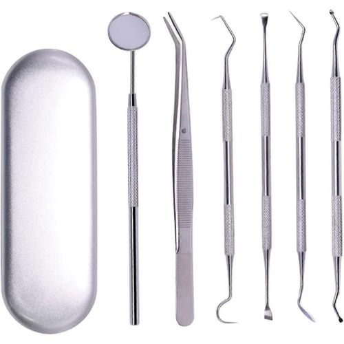 Kit Dentaire En Acier Inoxydable 6 Pièces, Instrument De Soins Bucco-Dentaires, Outil De Préparation Pour Dentiste, Outil De Blanchiment Des Dents Blanc