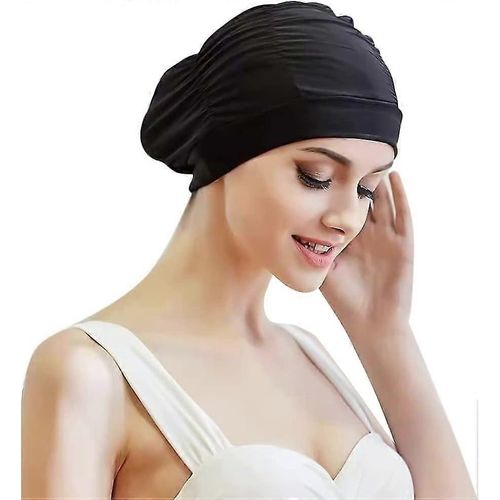 Bonnet De Bain Plissé Mesdames Bonnet De Natation Femmes Cheveux Longs Bonnet De Bain Bonnet De Bain Oreilles Casquette De Protection Bonnet De Bain Super Élastique Turban Bonnet De Natation Casquette