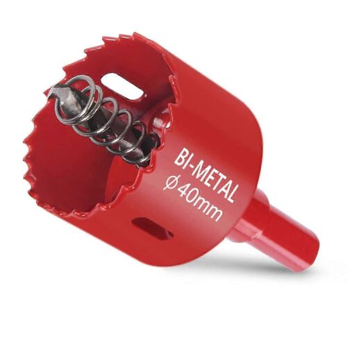 Scie cloche bimétal,scie cloche à bois de 40 mm,scie cloche avec adaptateur hexagonal et foret de centrage,pour percer le plastique,le PVC,le bois,les panneaux de fibres,le métal mou