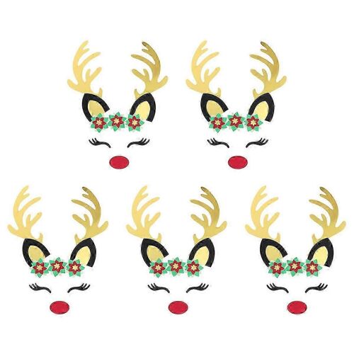 5 ensembles Cupcake Cups Holiday Food Topper Deer Cupcake Decor Deer Cake Decoration Décoration de gâteau de Noël