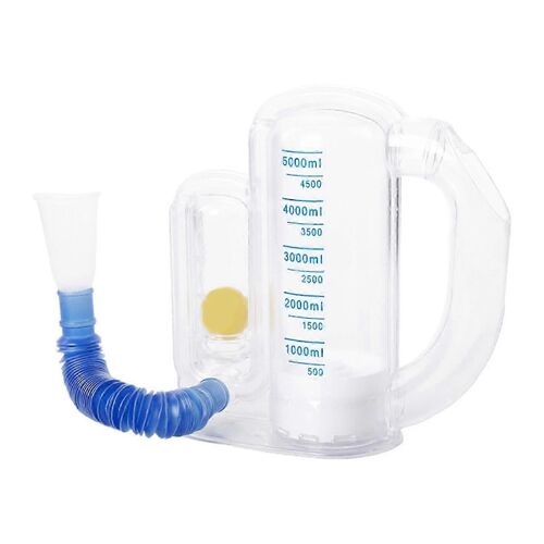 Spiromètre Incitatif 5000ml Mesure De Volume Avec Indicateur De Débit Entraîneur De Respiration Profonde Étudiants Enfants Adultes Personnes Âgées Appareil D'exercice Pulmonaire 
