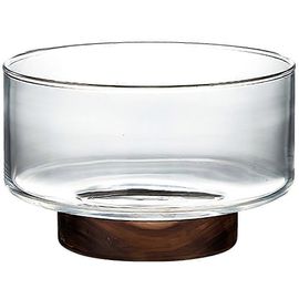Bol De Fruits En Verre Récipient À Salade De Style Japonais Snack Dessert Holder Avec Base En Bois-Good
