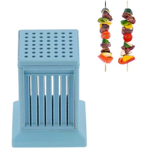 18 CM Brochettes de Barbecue Brochette de Viande Outil 49 Trous Kebab Fabrication Boîte Barbecue Grill Trancheuse de Boeuf Kebab Brochette Maker Kit