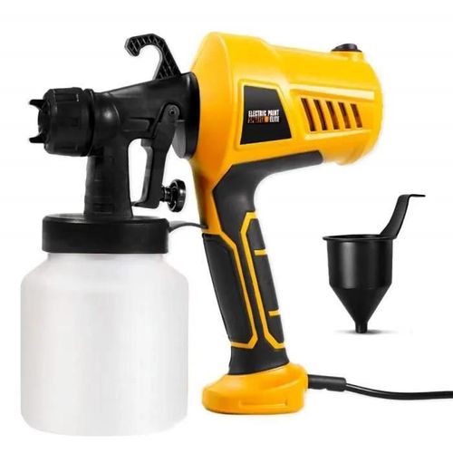 Pistolet à Peinture Électrique 500W Pulvérisateur Peinture Réservoir 800ml Débit 700 ml/min 3 Modèles de Pulvérisation