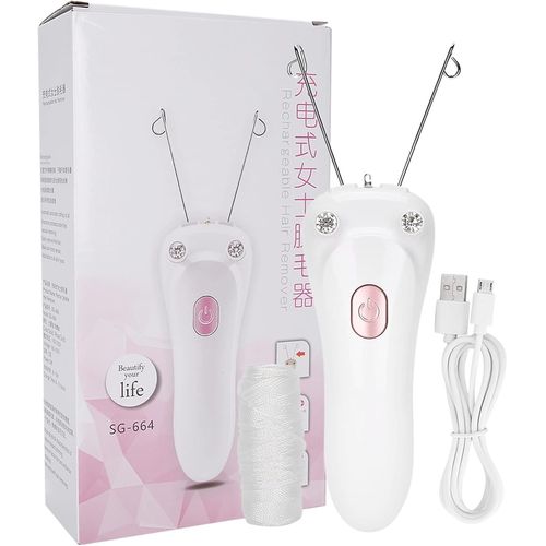 Épilateur À Enfiler, Épilateur À Enfiler Électrique Épilateur À Fil De Coton De Charge Usb (Câble Usb En Fil De Coton Hôte) (Rose)