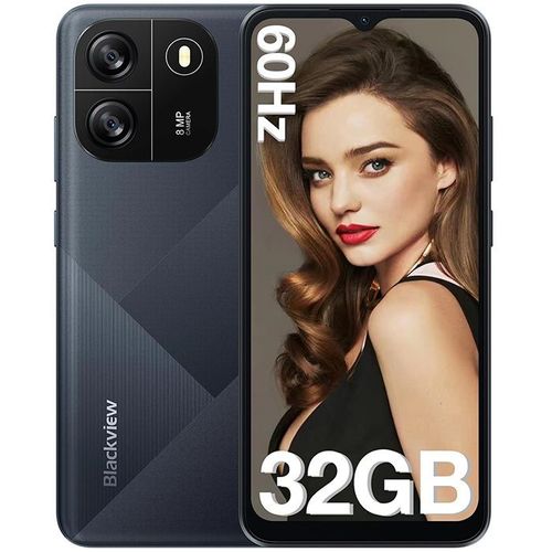 Téléphone Portable Débloqué Blackview WAVE 6C Android 13 4Go+32Go 6.517" HD+ 8MP+5MP 5100mAh Face ID,4G Dual SIM - Noir
