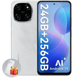 Blackview COLOR 6 Téléphone Portable Débloqué 24Go+256Go/2To 6.67" 50MP+13MP 5000mAh Android 15,Dual SIM 4G,GPS - Blanc