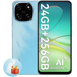 Blackview COLOR 6 Téléphone Portable Débloqué 24Go+256Go/2To 6.67" 50MP+13MP 5000mAh Android 15,Dual SIM 4G,GPS - Bleu