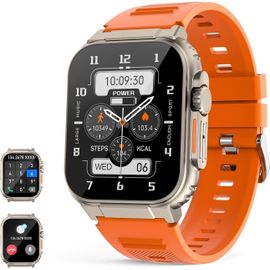 Montre Connectée Hommes Ultra Pour Répondre Aux Appels, Avec Moniteur De Fréquence Cardiaque Et De Sommeil,Stockage De Musique, Batterie 600 Mah, Smartwatch Militaire Compatible Avec Android Ios