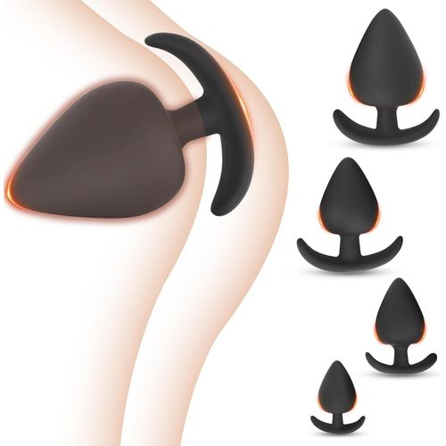 Caypp-4 Pièces Plug Anale En Silicone,Ensemble De Dilatateur Anal Débutantmasturbation Bouchon Anal Jouet Sexuel Pour Femme Homme Couples