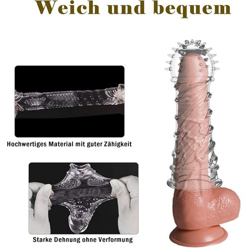 Gaines Pour Pénis 3 Pcs. Manchettes De Pénis Manchon De Pénis En Cristal, Manchon De Pénis Transparent, Agrandissement Du Pénis Et Extension, Jouet Sexuel Pour Hommes