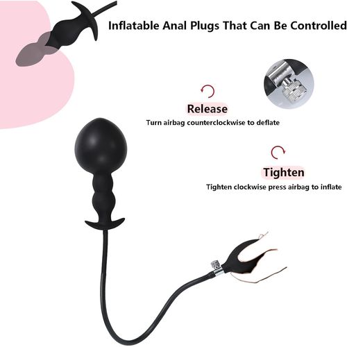 Silicone Buttplug Gonflable Jouet Sexuel Avec Pompe Amovible Soft Analplugs Fétiche Bdsm Anal Perles Butt Dilatateur Stimulation De La Prostate Pour Hommes Femmes Couples
