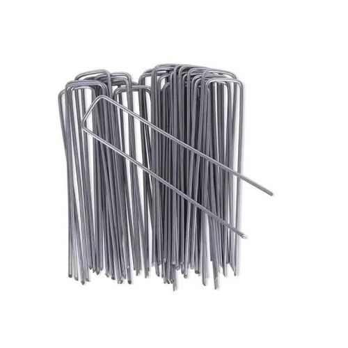 50pcs Piquets De Fixation En Acier Galvanisé, Agrafes De Fixation De Jardin, Pour Toile De Paillage, Le Treillis Métallique Et Les F