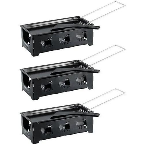 Appareil à raclette - Non spécifié - 3 appareils à bougie - Pour 2 personnes - Noir - Motif vaches