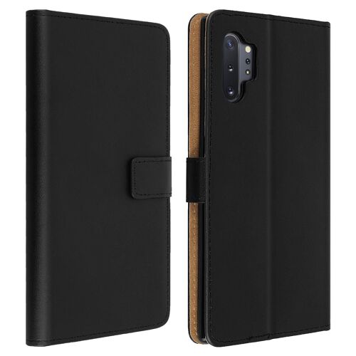 Housse Galaxy Note 10 Plus Cuir Porte cartes Fonction Support Antichoc Noir