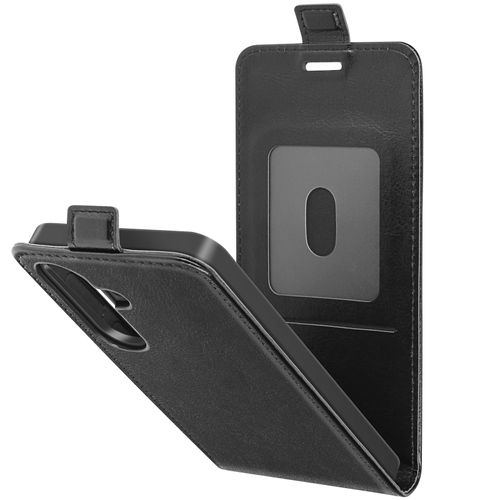 Étui Vintage Clapet Vertical Pour Samsung S24 Et S25 Noir