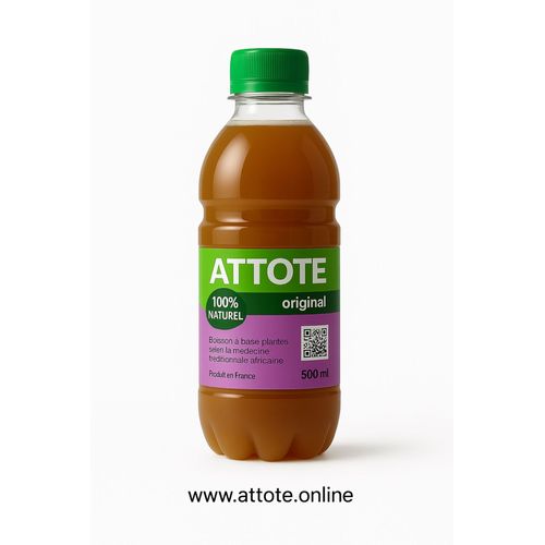 Attote Original, Boisson Naturelle Énergisante, 500 Ml, Sans Conservateur, Sans Additif, Vegan, Fabriquée En France