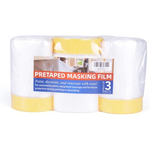 KALANKA-Masker Avec Ruban De Masquage, Ruban De Peinture Avec Bâche De Protection En Plastique, Ruban Avec Film, Pour Masquer Et Recouvrir, Protection Sol Meubles, 22inch x 65feetLot De 3