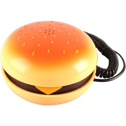 CHECARZHN--NO1-Téléphone Fixe Fantaisie Imitation Hamburger, Téléphone Créatif De Dessin Animé, Mini Téléphone Filaire De Bureau À Domicile Avec Pieds Antidérapants Pour Une Utilisation Décorative