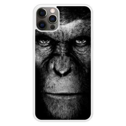 Coque Silicone Renforcée - Compatible Apple Iphone 12 - Design Singe
