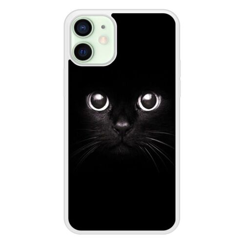 Coque Silicone Renforcée - Compatible Apple Iphone 12 - Design Yeux De Chat