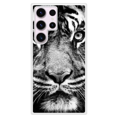 Coque Silicone Renforcée - Compatible Samsung Galaxy S23 - Design Tigre Blanc Et Noir