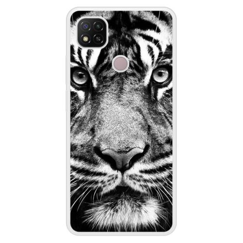 Coque Silicone Renforcée - Compatible Xiaomi Redmi 9c - Design Tigre Blanc Et Noir
