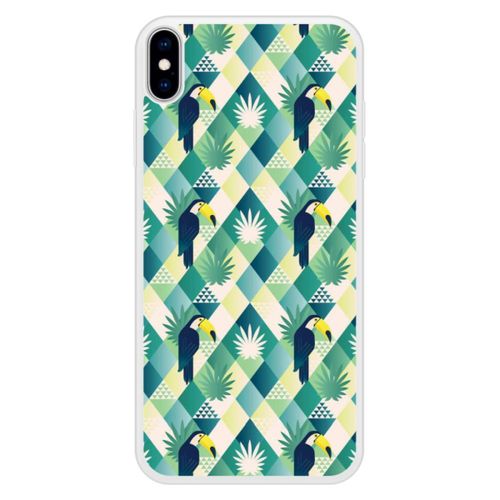 Coque Silicone Renforcée - Compatible Apple Iphone Xs - Design Toucan Losange