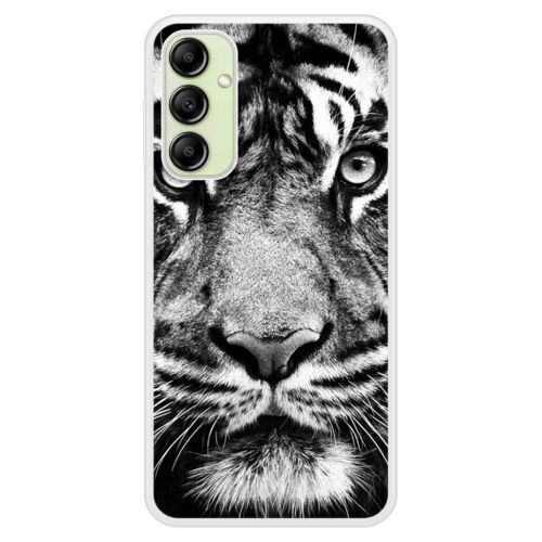 Coque Silicone Renforcée - Compatible Samsung Galaxy A14 - Design Tigre Blanc Et Noir
