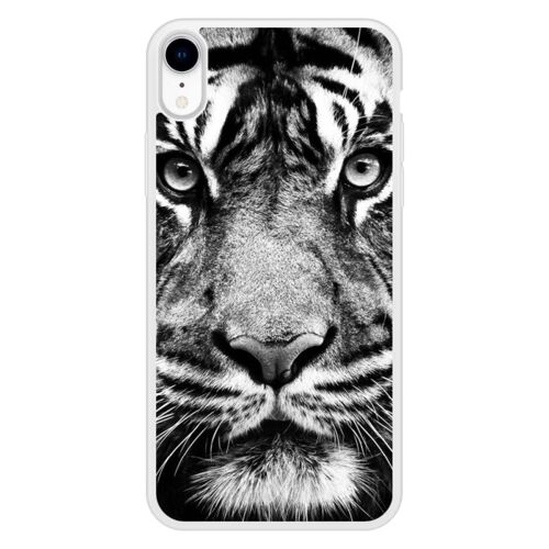 Coque Silicone Renforcée - Compatible Apple Iphone Xr - Design Tigre Blanc Et Noir