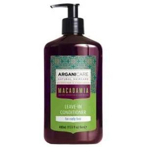 Soin Sans Rinçage - Arganicare - Macadamia - 400ml - Cheveux Bouclés - Hydratant 