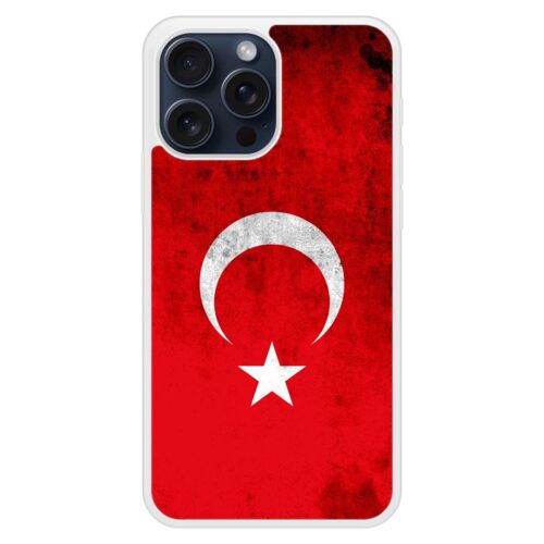 Coque Silicone Renforcée - Compatible Apple Iphone 15 - Design Drapeau Turquie