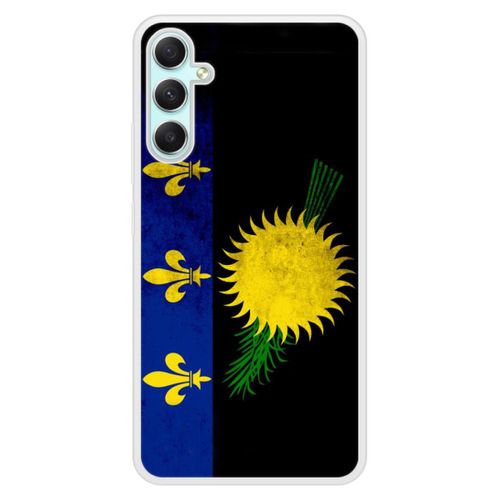 Coque Silicone Renforcée - Compatible Samsung Galaxy A24 - Design Drapeau Guadeloupe