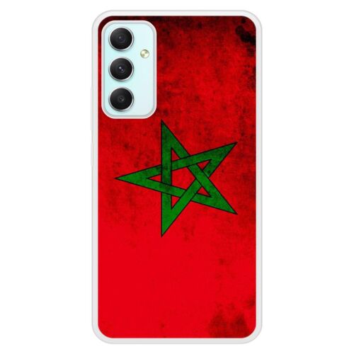 Coque Silicone Renforcée - Compatible Samsung Galaxy A34 - Design Drapeau Maroc