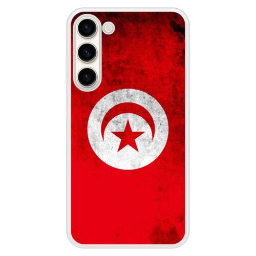Coque Silicone Renforcée - Compatible Samsung Galaxy S23 - Design Drapeau Tunisie