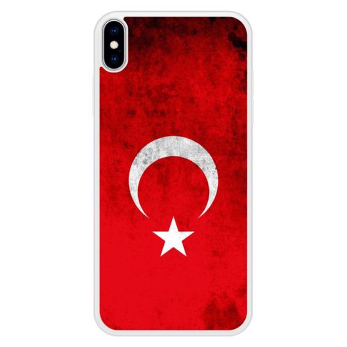 Coque Silicone Renforcée - Compatible Apple Iphone Xs - Design Drapeau Turquie