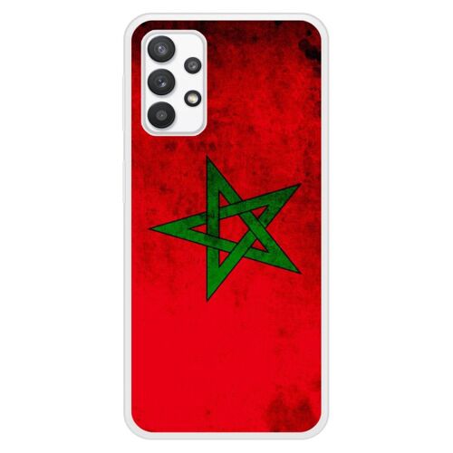 Coque Silicone Renforcée - Compatible Samsung Galaxy A32 - Design Drapeau Maroc