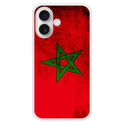 Coque Silicone Renforcée - Compatible Apple Iphone 16 - Design Drapeau Maroc