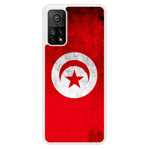 Coque Silicone Renforcée - Compatible Xiaomi Mi 10t - Design Drapeau Tunisie
