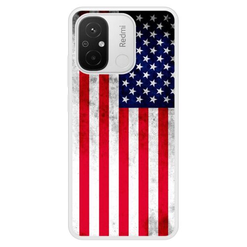 Coque Silicone Renforcée - Compatible Xiaomi Redmi 12c - Design Drapeau Usa