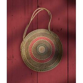 Grand sac panier cabas vintage osier tressé