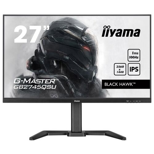 iiyama G-MASTER Black Hawk GB2745QSU-B1 - Écran LED - 27" - 2560 x 1440 QHD @ 100 Hz - IPS - 250 cd/m² - 1300:1 - 1 ms - HDMI, DisplayPort - haut-parleurs - noir mat