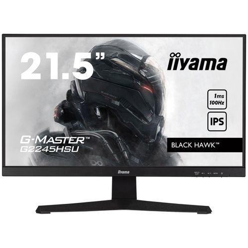 iiyama G-MASTER Black Hawk G2245HSU-B2 - Écran LED - 22" (21.5" visualisable) - 1920 x 1080 Full HD (1080p) @ 100 Hz - IPS - 300 cd/m² - 1000:1 - 1 ms - HDMI, DisplayPort - haut-parleurs - noir...