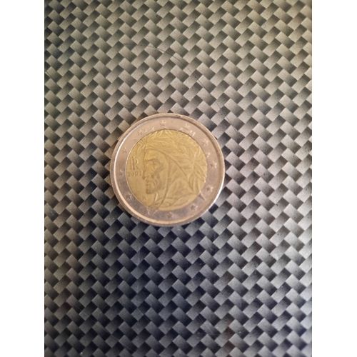 Pièce De 2 Euros Dante Alighieri (Jules César) 2002 Avec Défaut En Haut Droite Rare Disponible