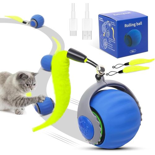 Meimie-Speedy Tail 3.0 Jouet Interactif Pour Chat Avec 2 Queues De Rechange Bleu