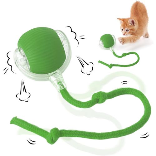 Balle Chat Interactive,Cat Toy,Balle Pour Chat,Boules Pour Chats Pour Le Jeu Et L'interaction (Vert)
